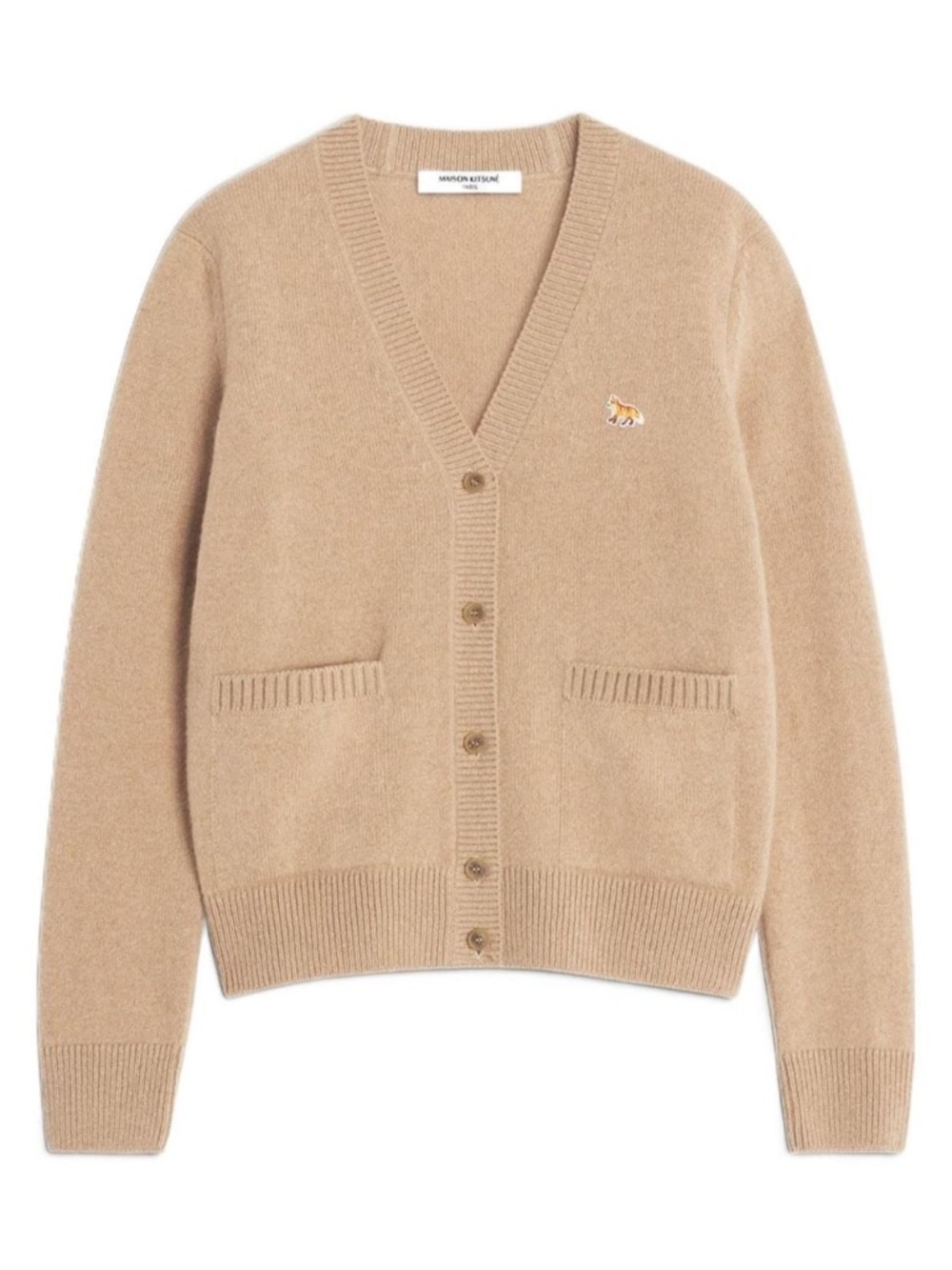 MAISON KITSUNÉ PARIS | Women's Natural Maison Kitsuné Baby Fox Boxy Cardigan
